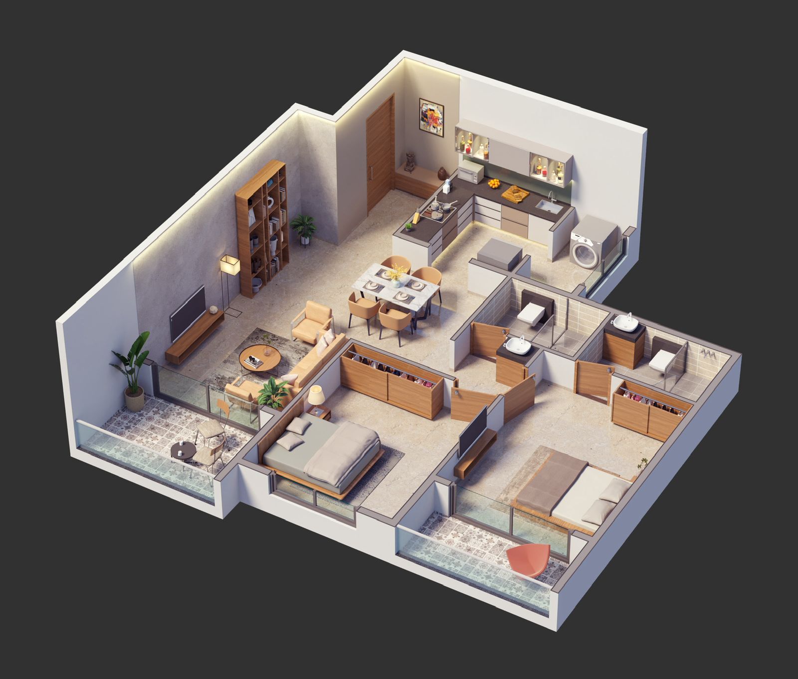 2 BHK Floor Plan